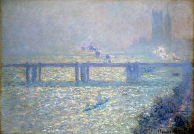 テムズ川、チャリングクロスブリッジ、ロンドン、1899年 作： Claude Monet